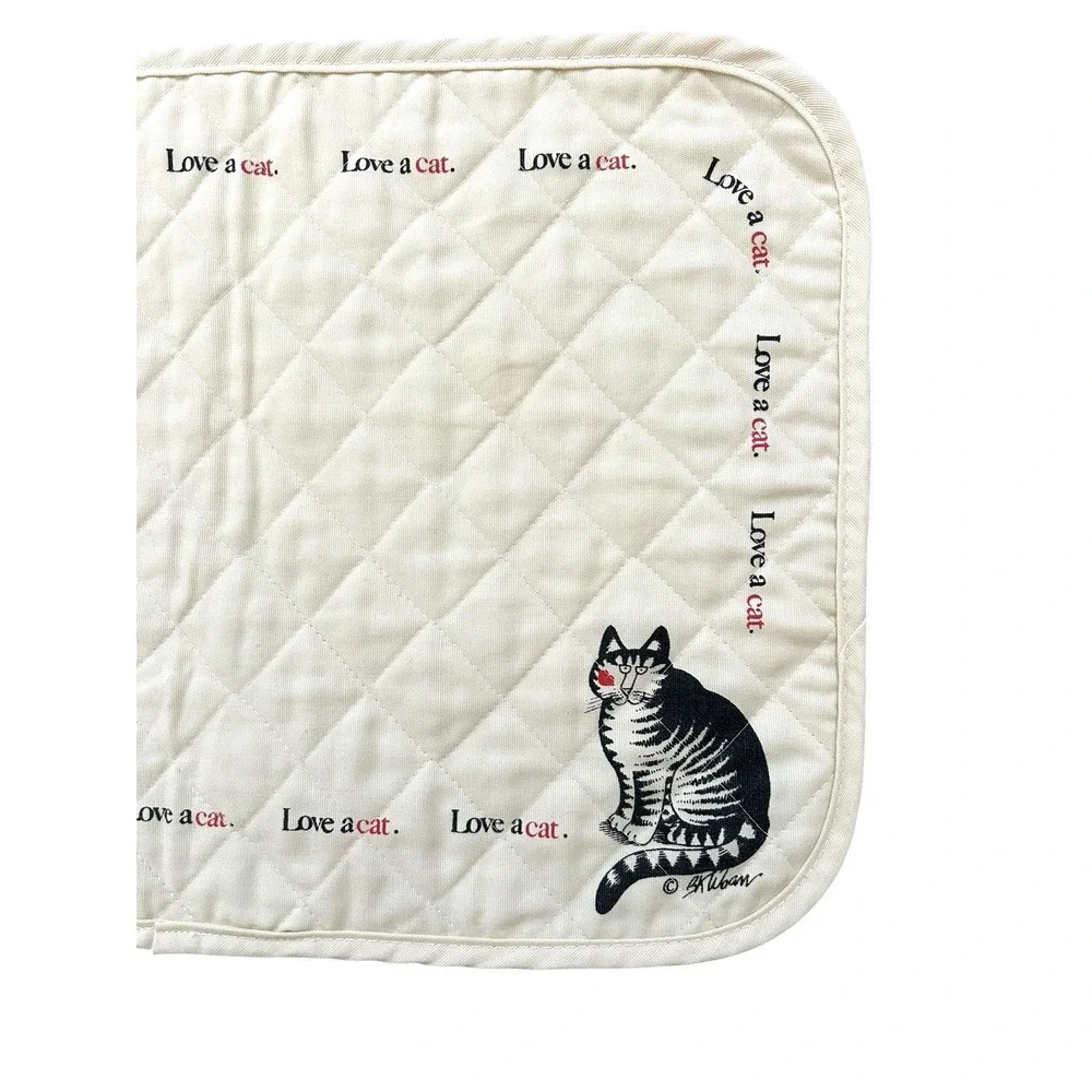 Vintage B. Kliban Placemats Love A Cat Quilted Set Of 4 Grandmacore Cottage USA